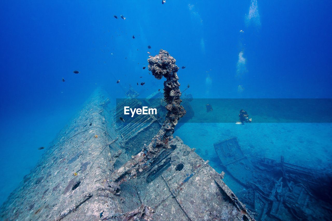 Shipwreck in sea