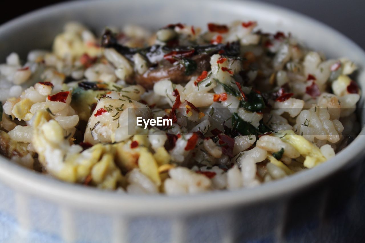 Close-up of fried rice in bowl