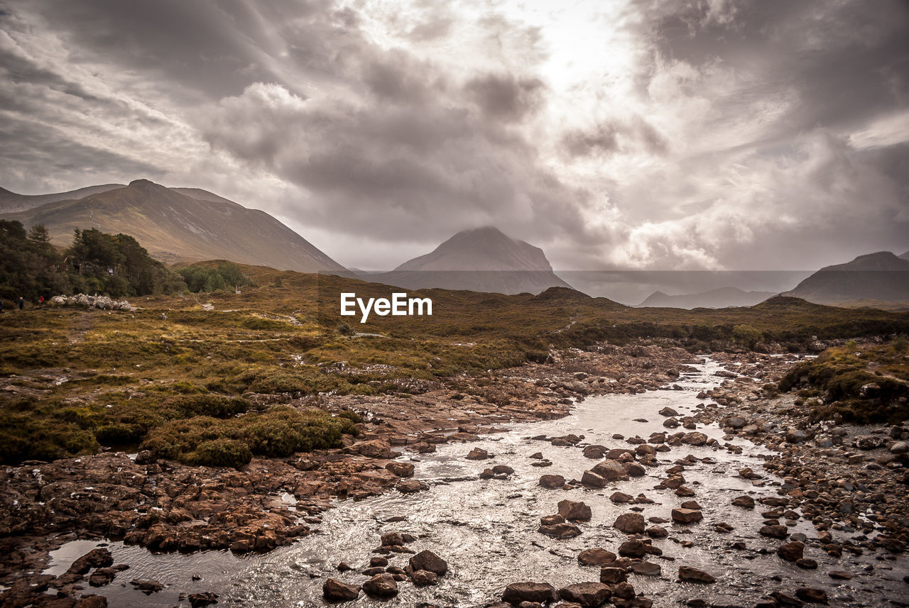 Scenic view of mountains against sky