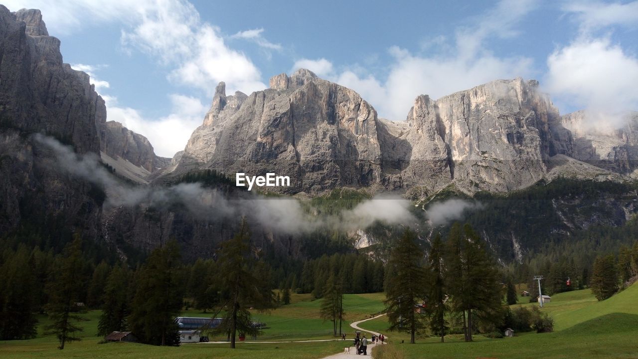 Panoramic view of landscape and mountains against sky