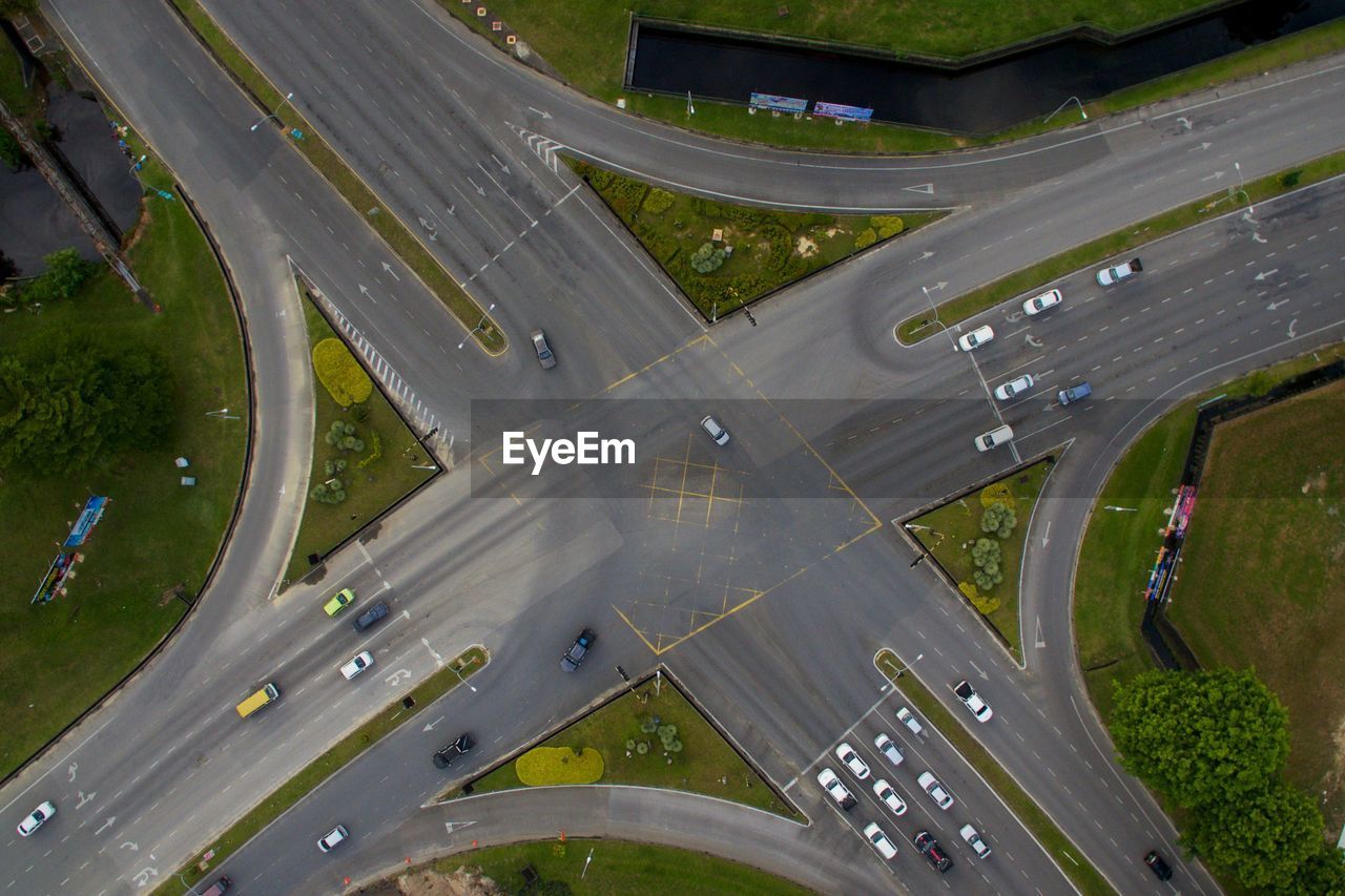 Aerial view of road