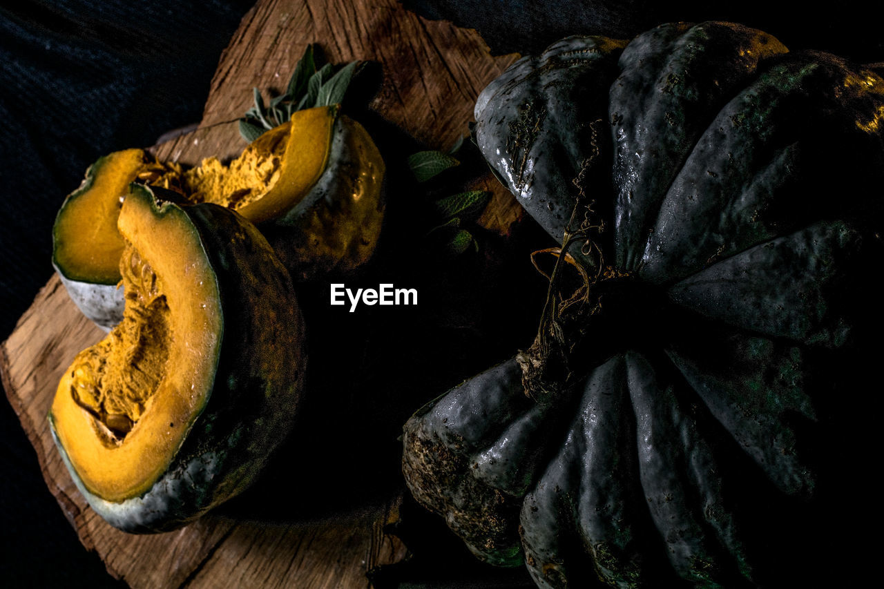 Close-up of pumpkin on table