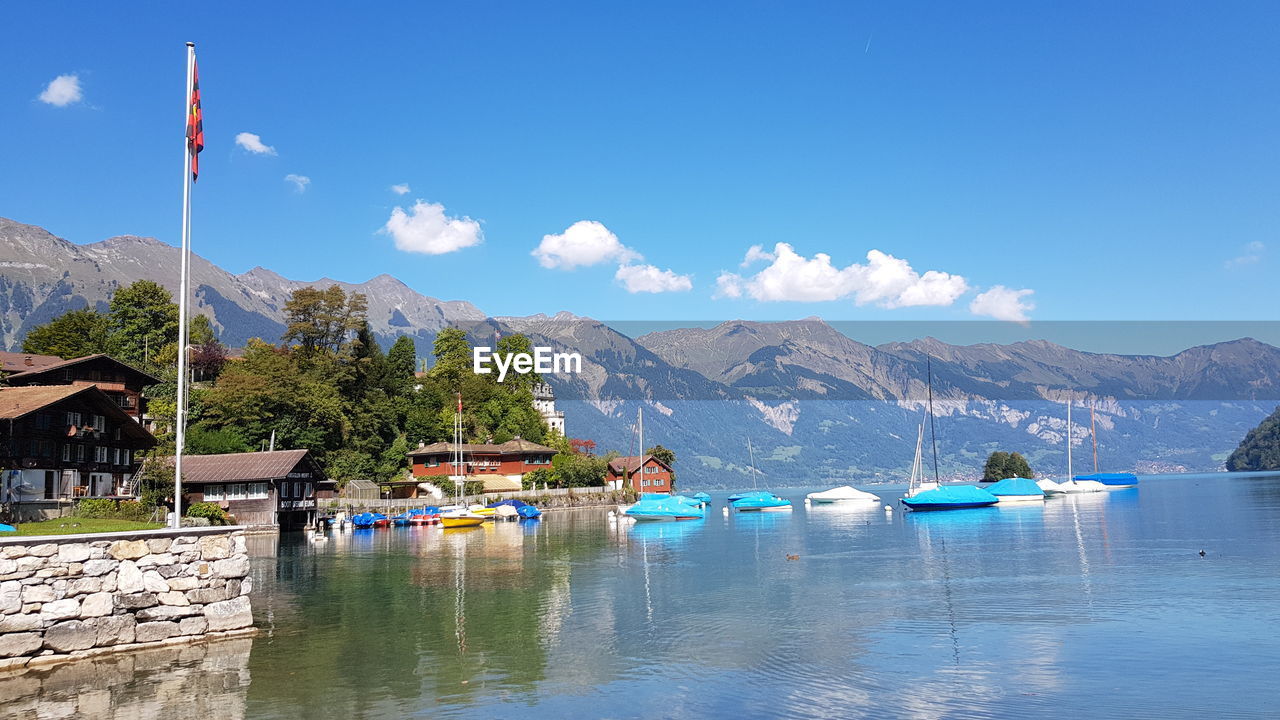 SCENIC VIEW OF LAKE AGAINST BLUE SKY