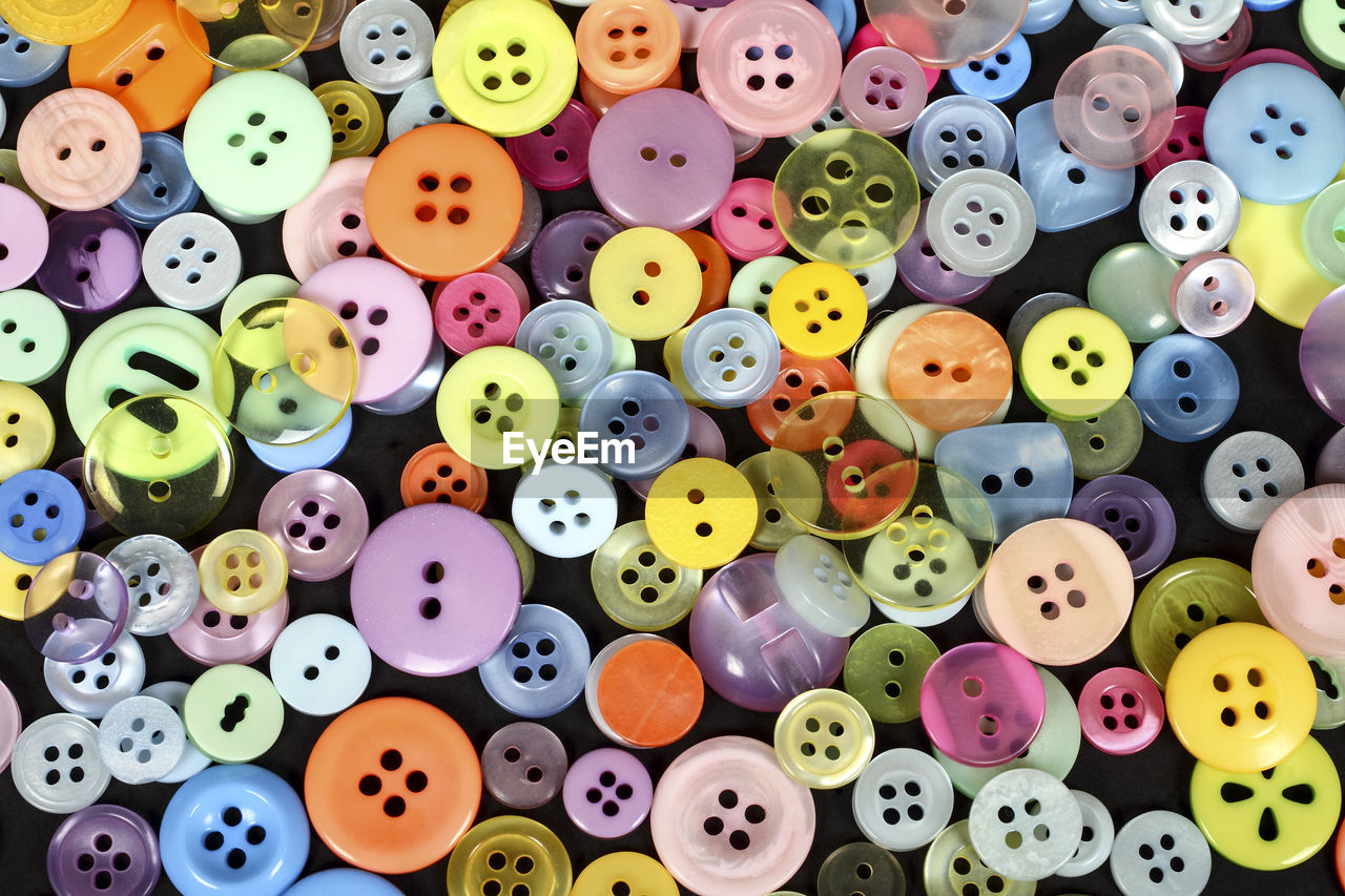 Full frame shot of colorful buttons