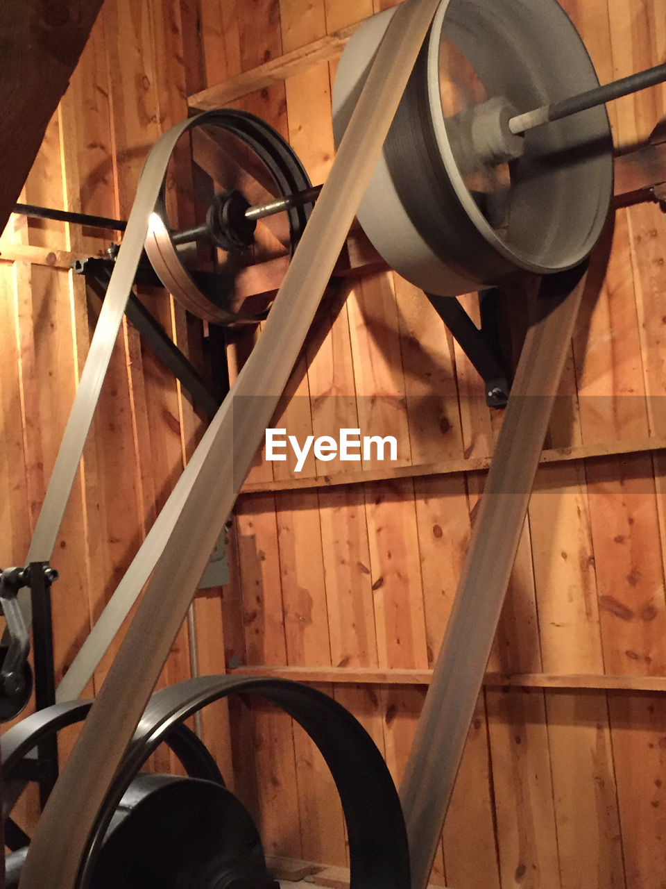 Low angle view of spinning wheel
