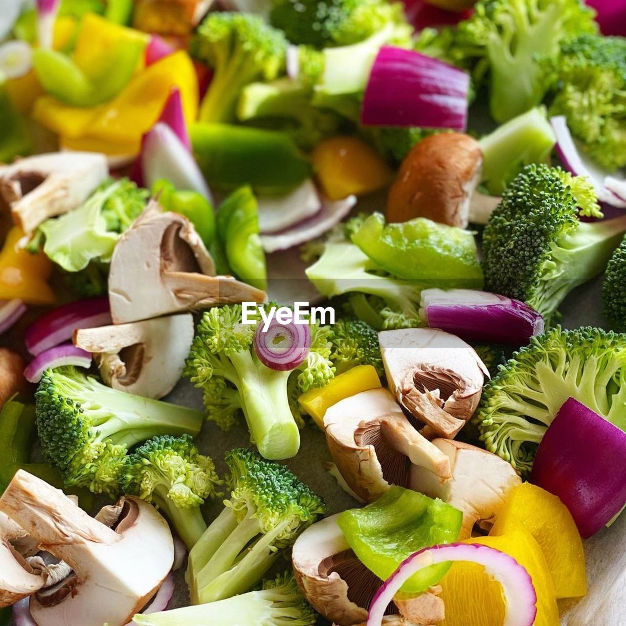 Full frame shot of chopped vegetables