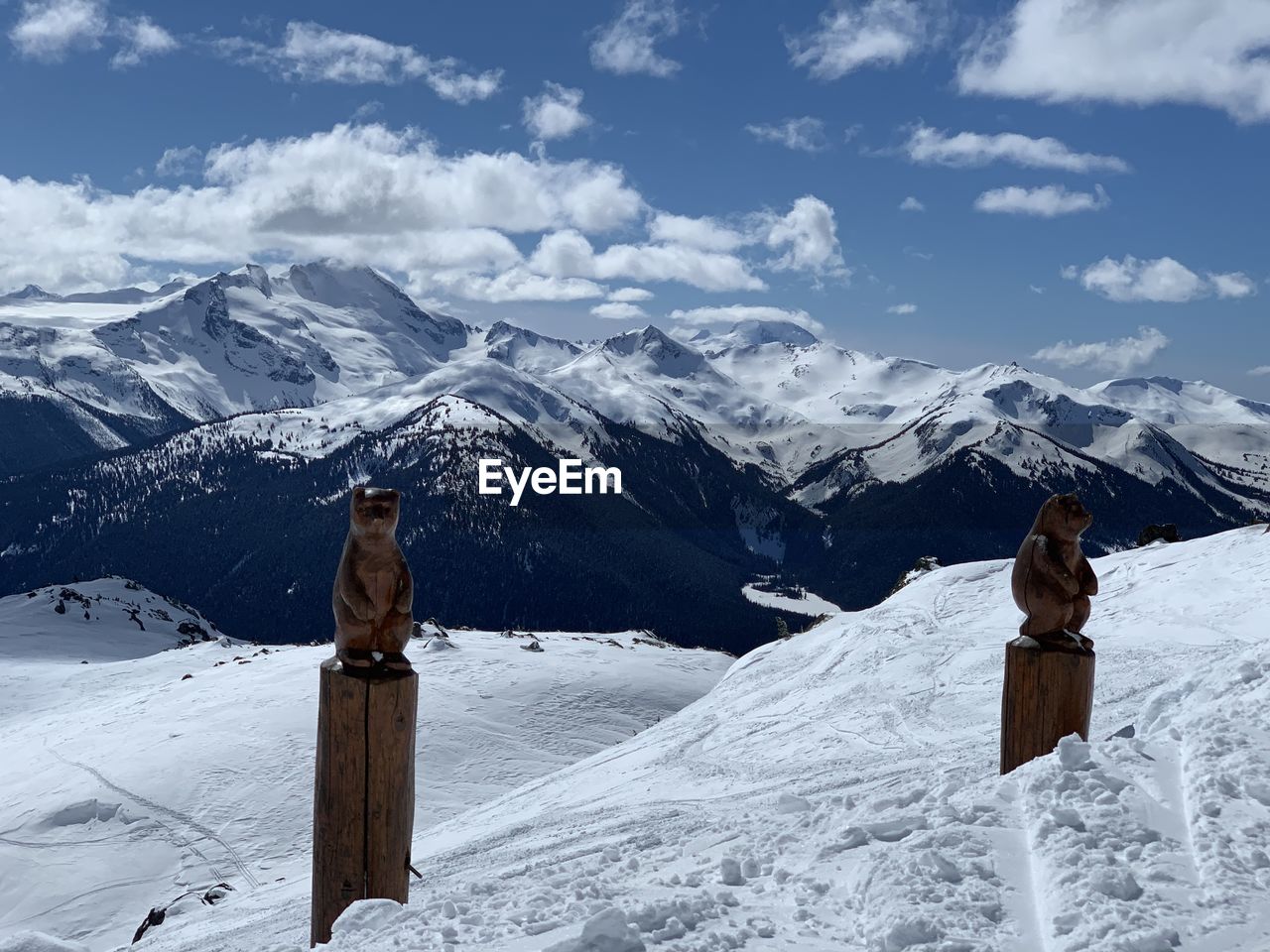 Snowcapped mountains against sky on whistler blackcomb ski resort