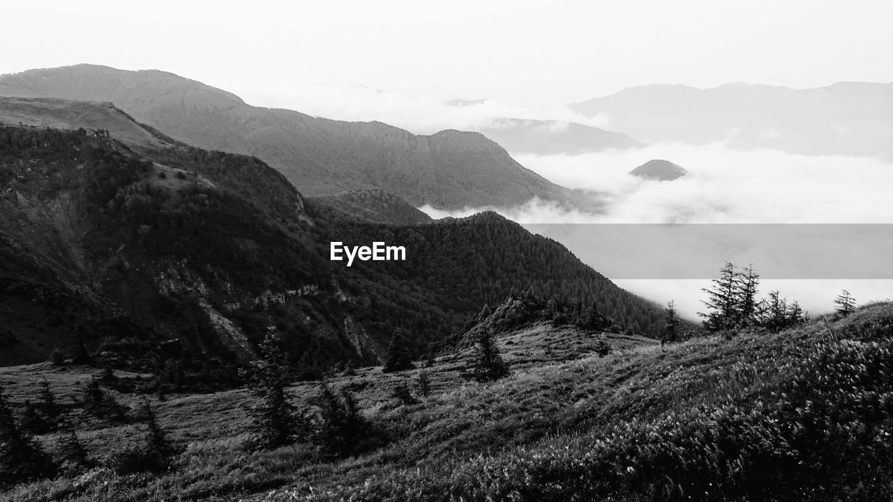Scenic view of mountains against sky