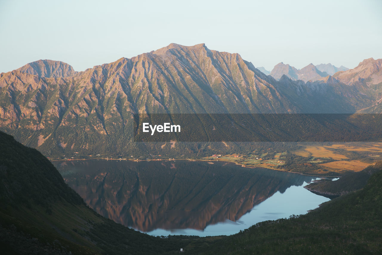 Mountain views on lofoten islands in northern norway 