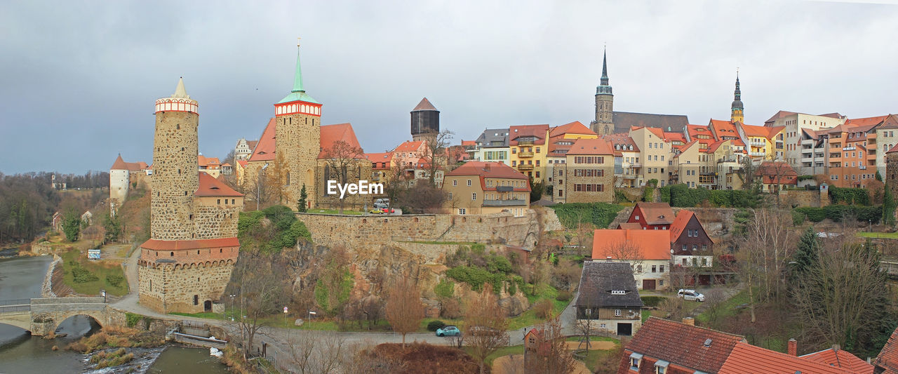 Panoramic view of the old town of bautzen, germany