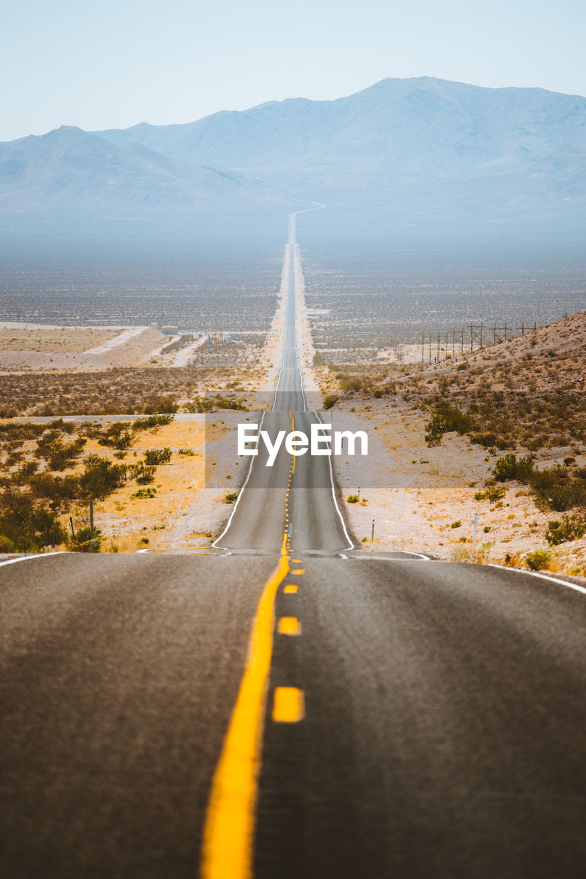 Road passing through desert