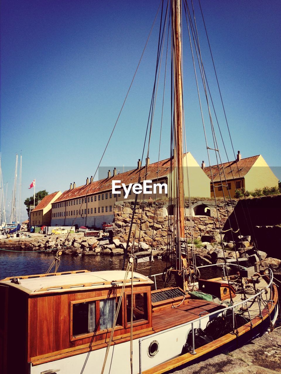 Old sailboat on sunny day