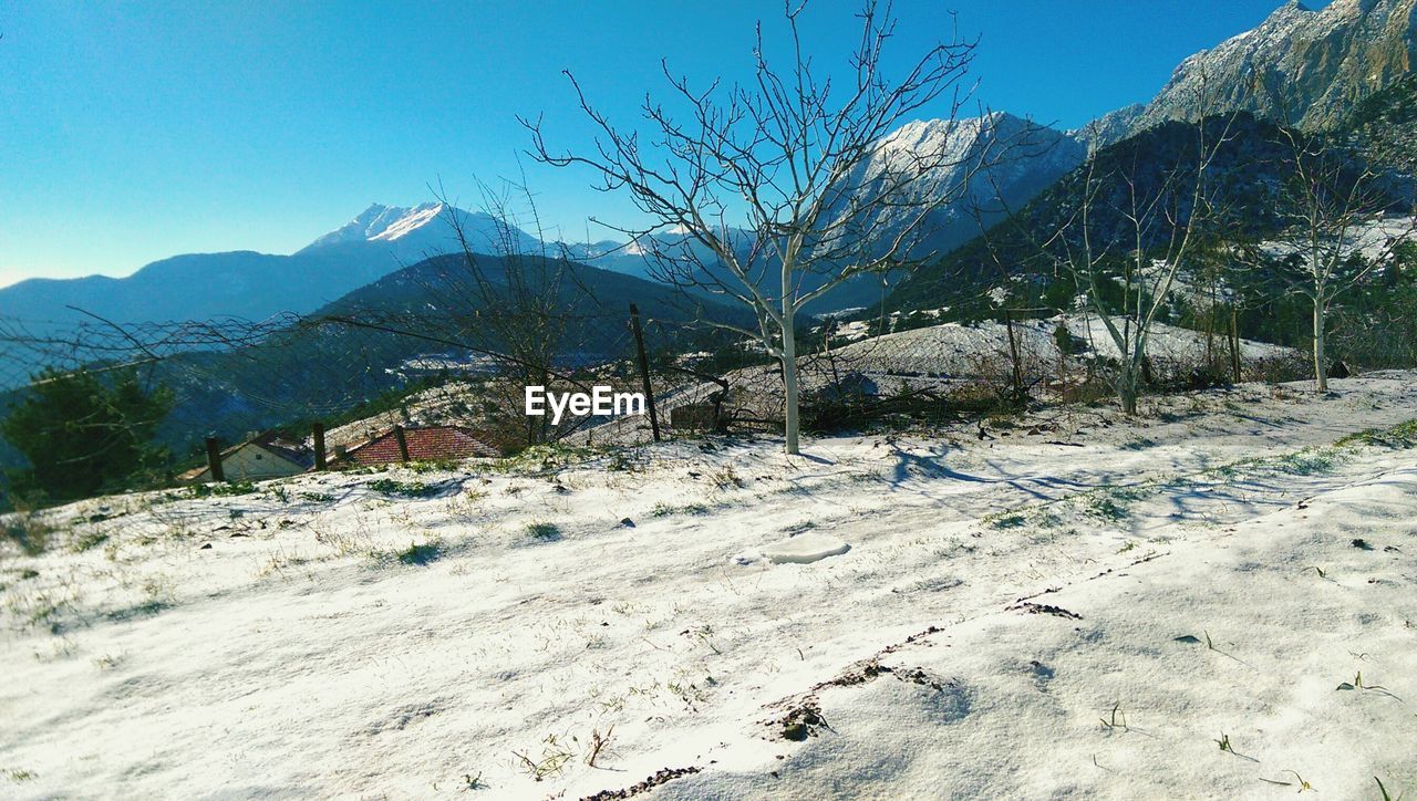 Scenic view of mountains against sky