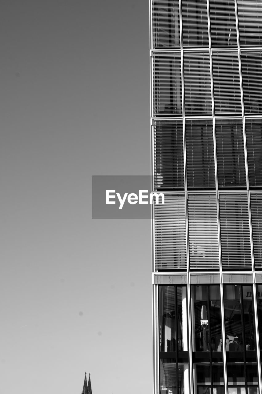 Low angle view of building against clear sky