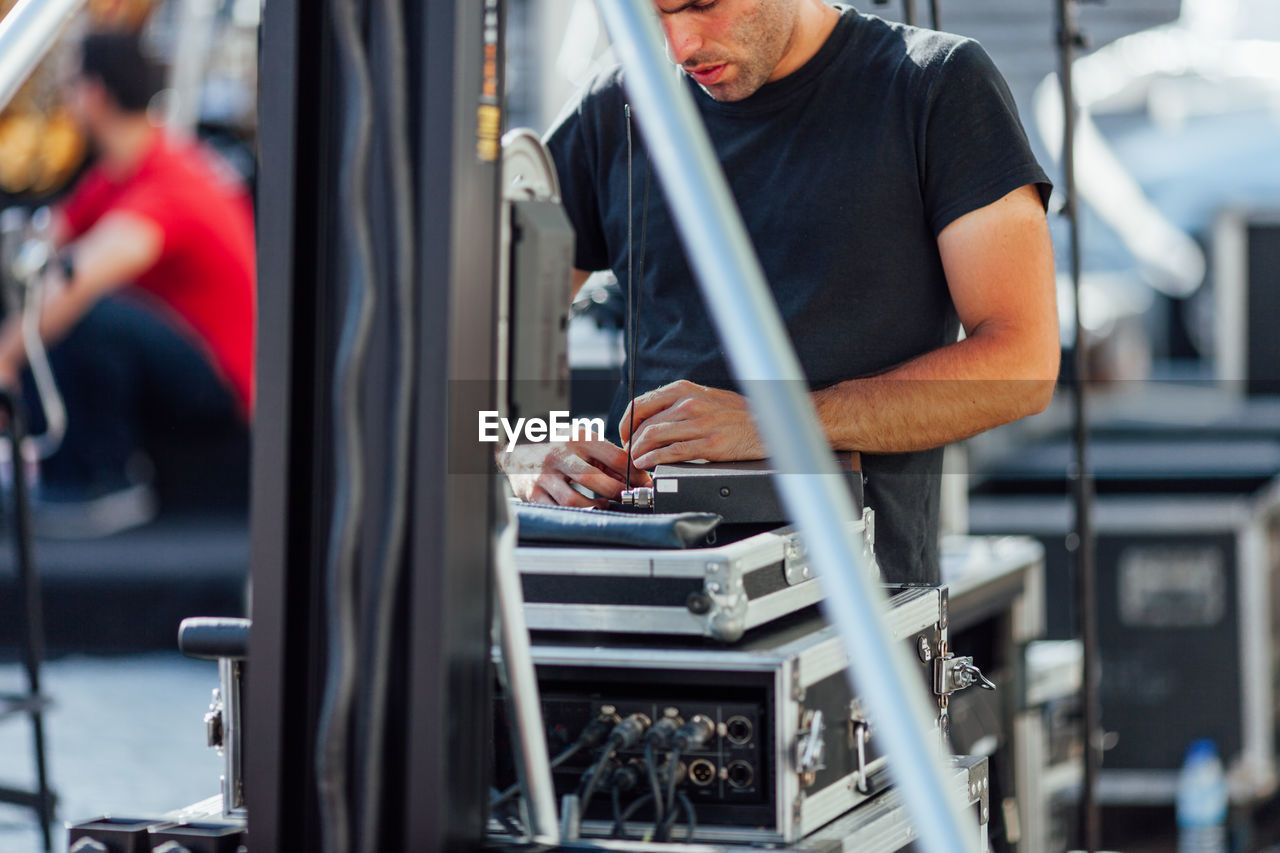 Man working at event