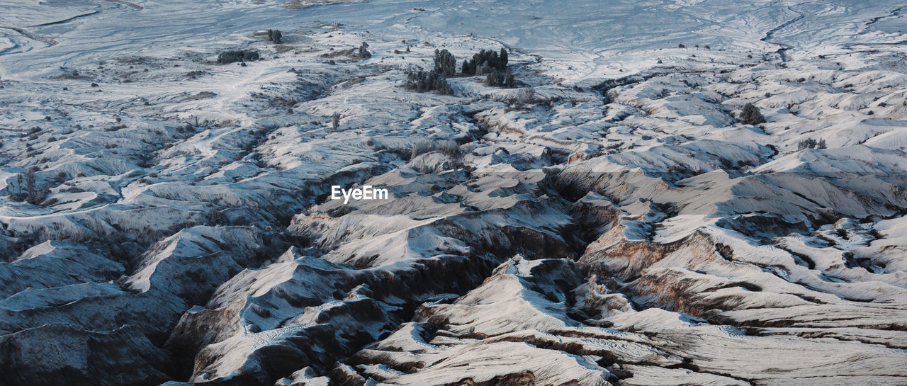 Full frame shot of snow covered land