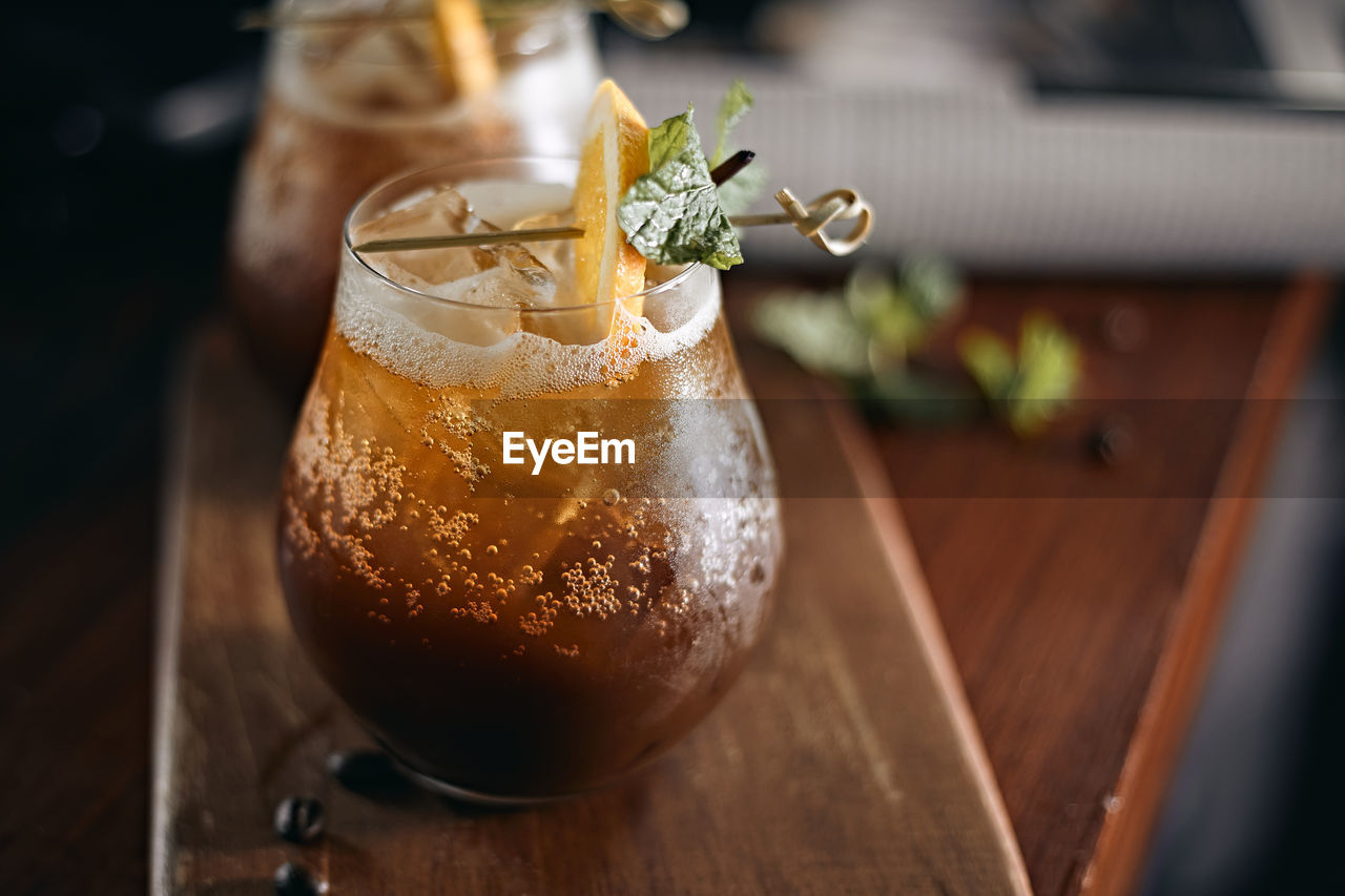 Close-up of drink on table