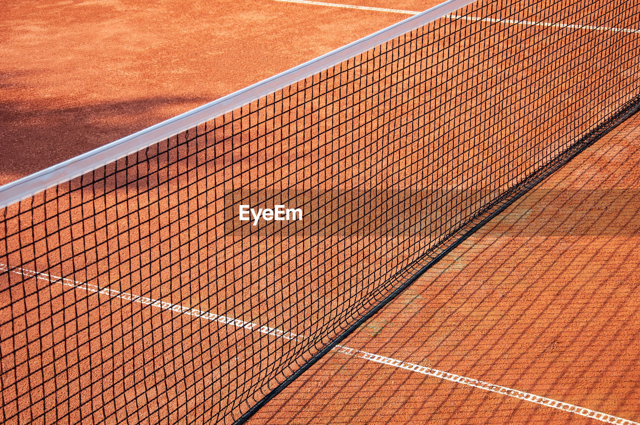 High angle view of tennis court