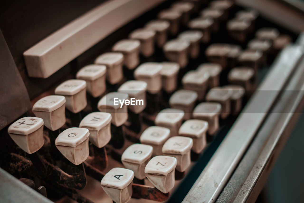 Close-up of typewriter