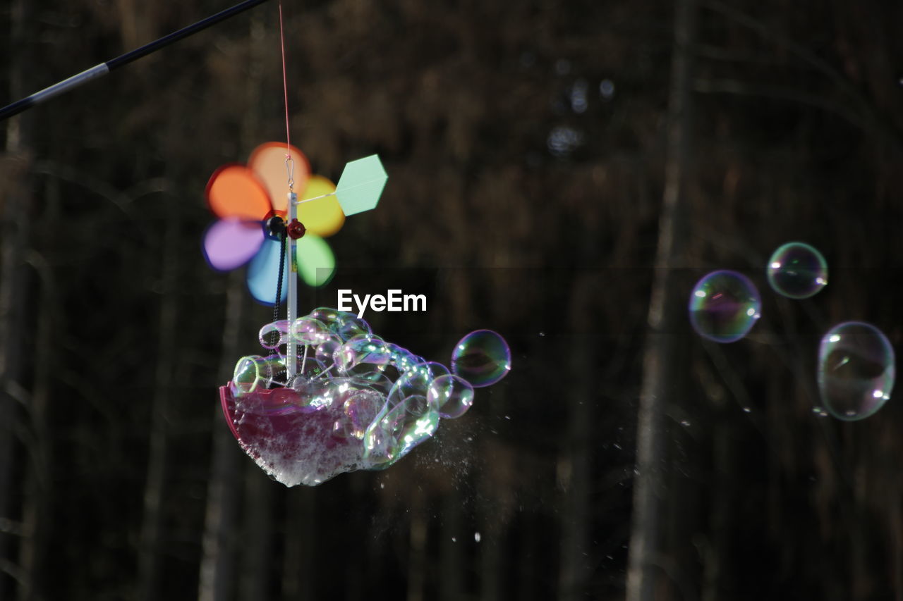 Close-up of bubbles in water