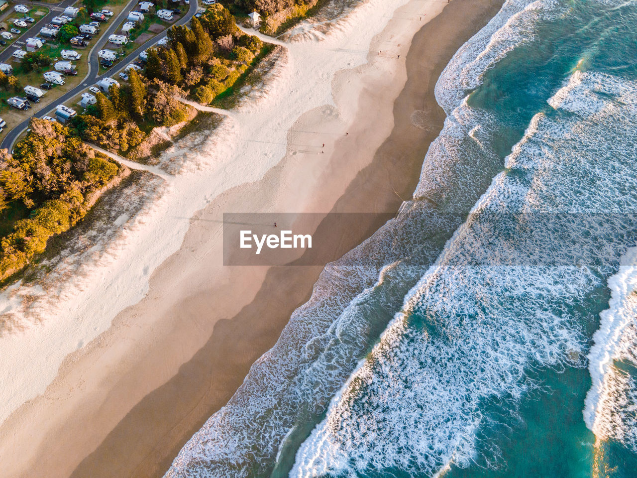 High angle view of beach