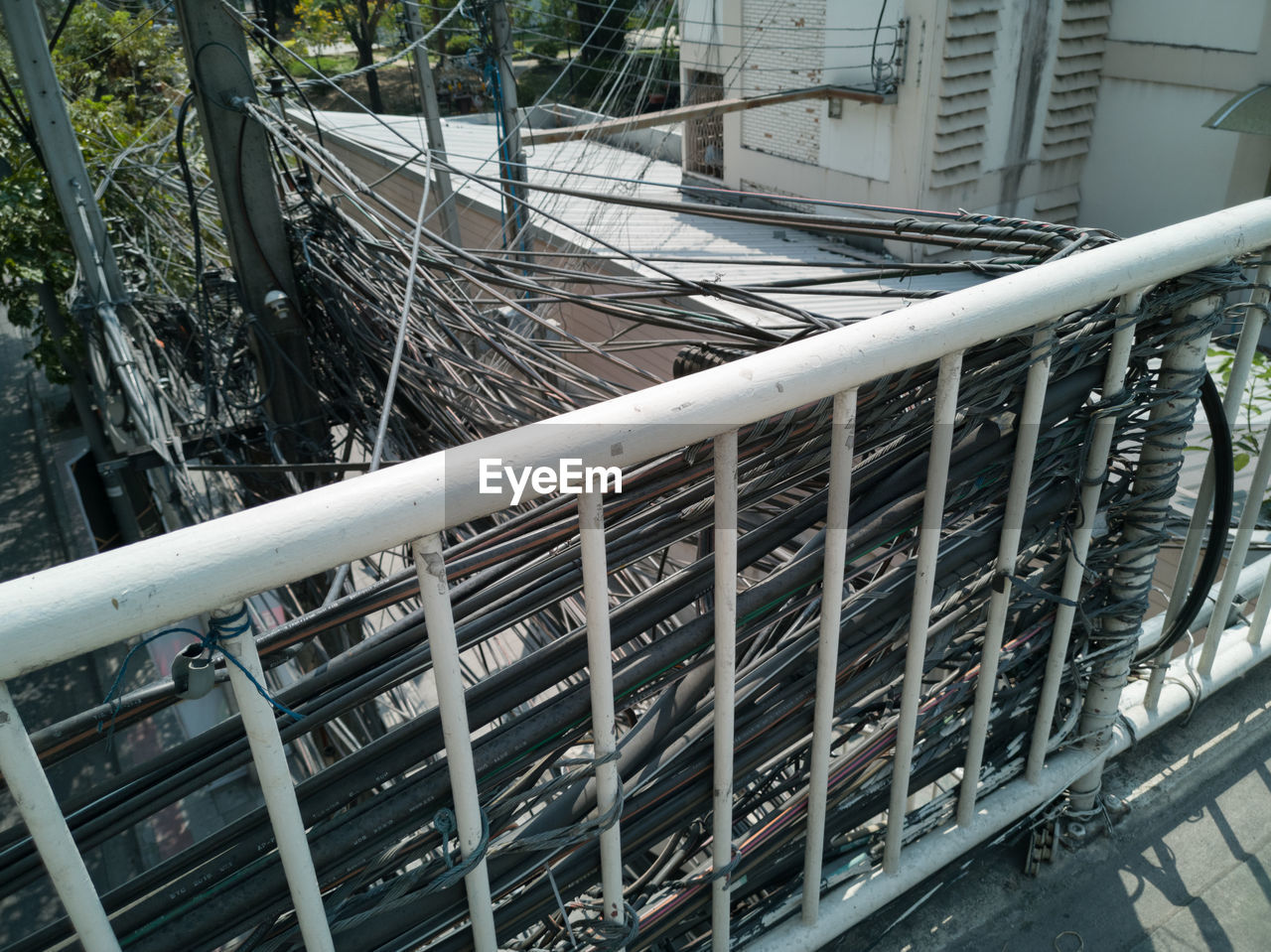 HIGH ANGLE VIEW OF RAILROAD TRACKS