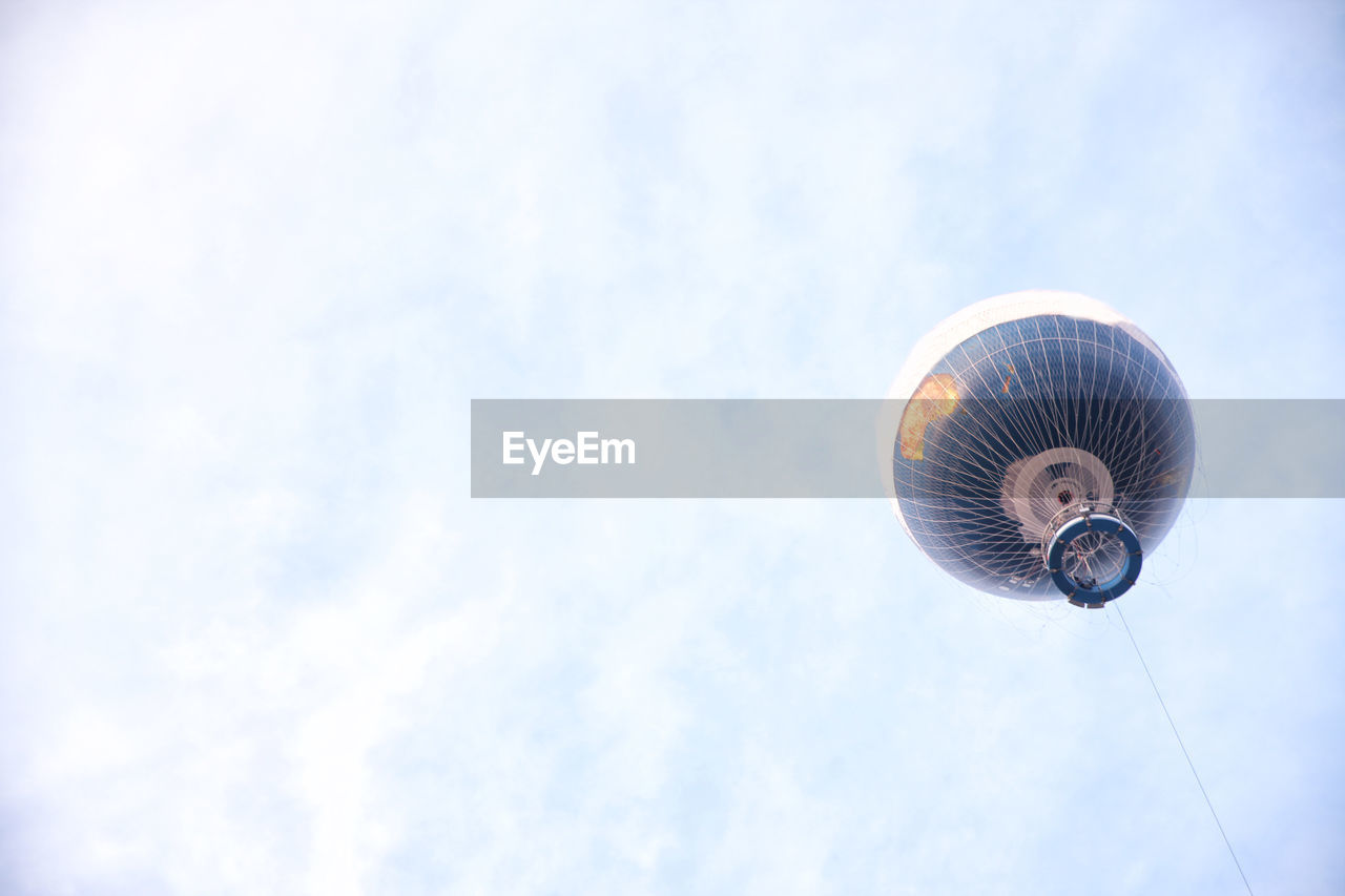 Low angle view of hot air balloon against sky