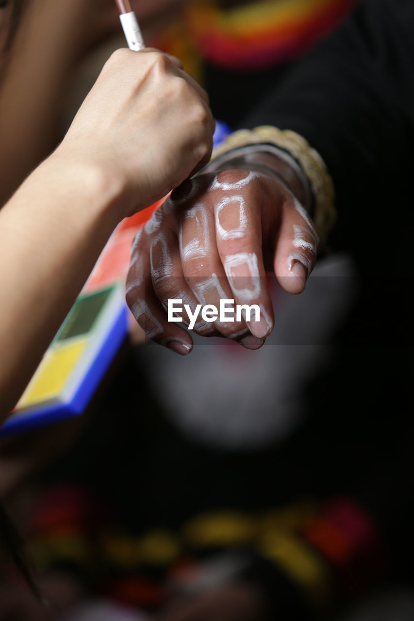 Hand makeup, for day of the dead party.  halloween