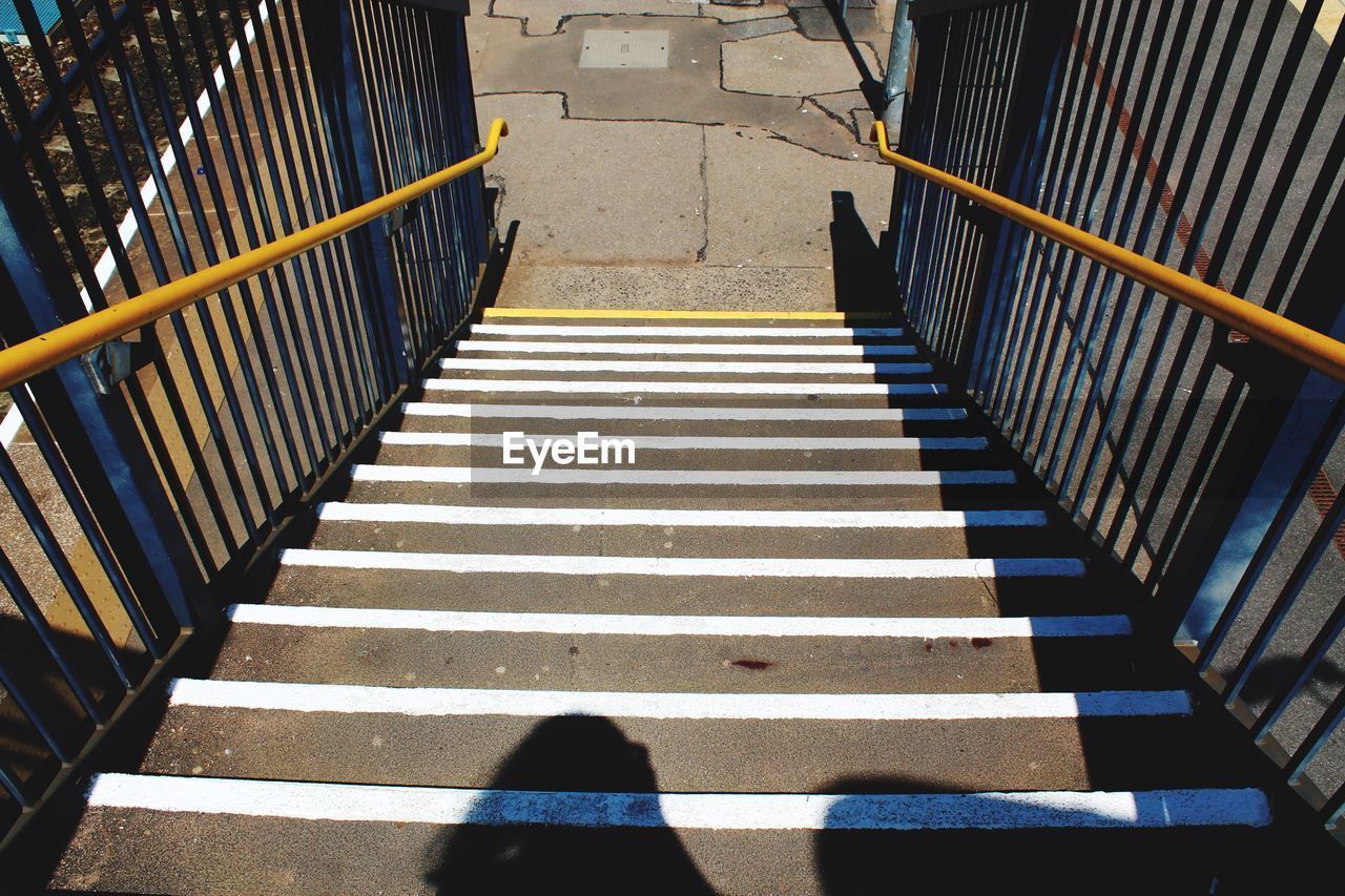 High angle view of staircase