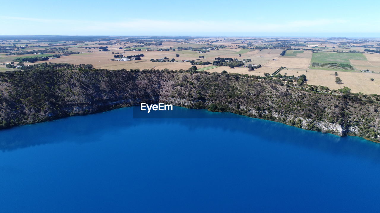 Aerial view of lake