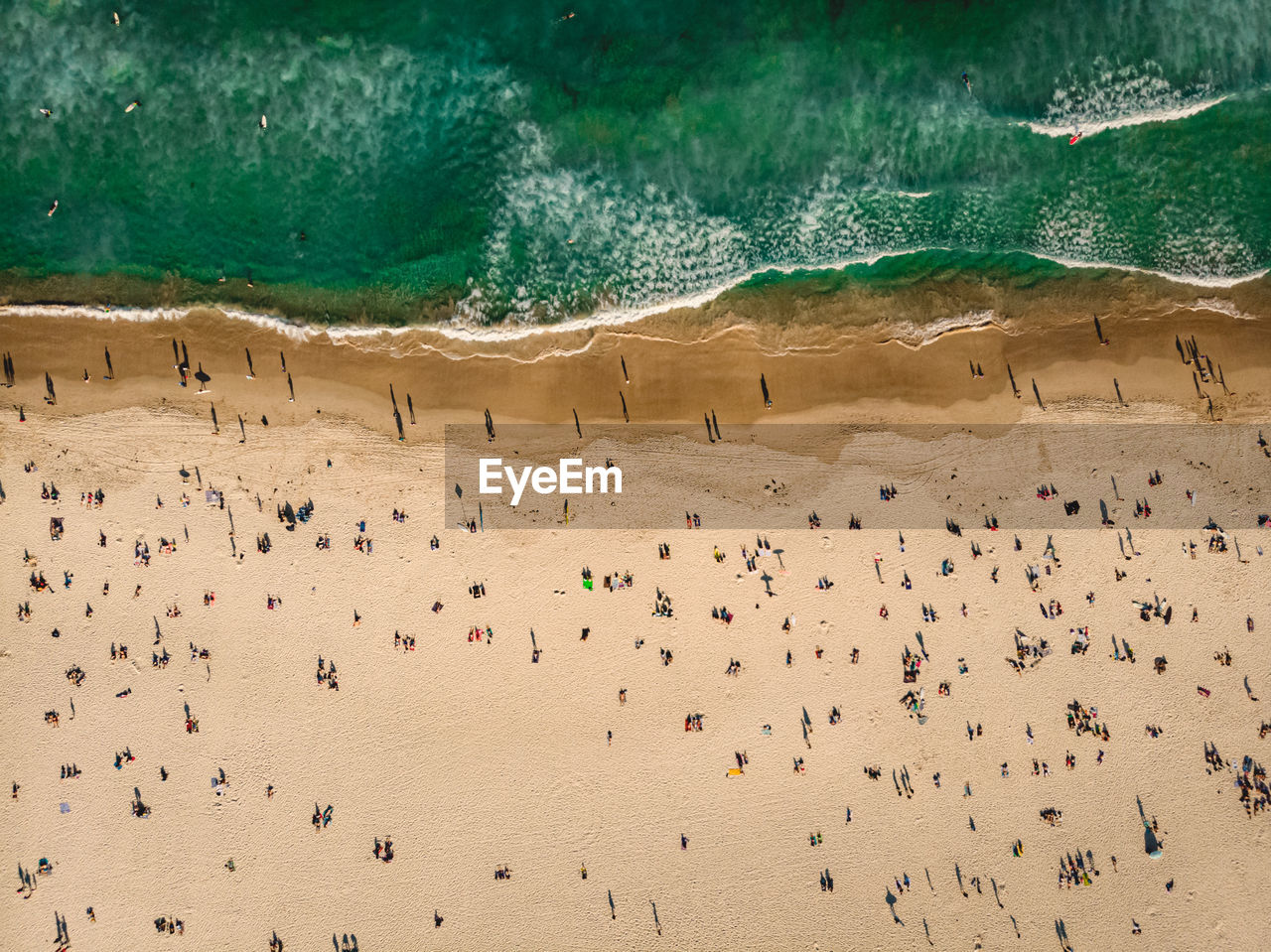 Aerial view of beach during sunny day