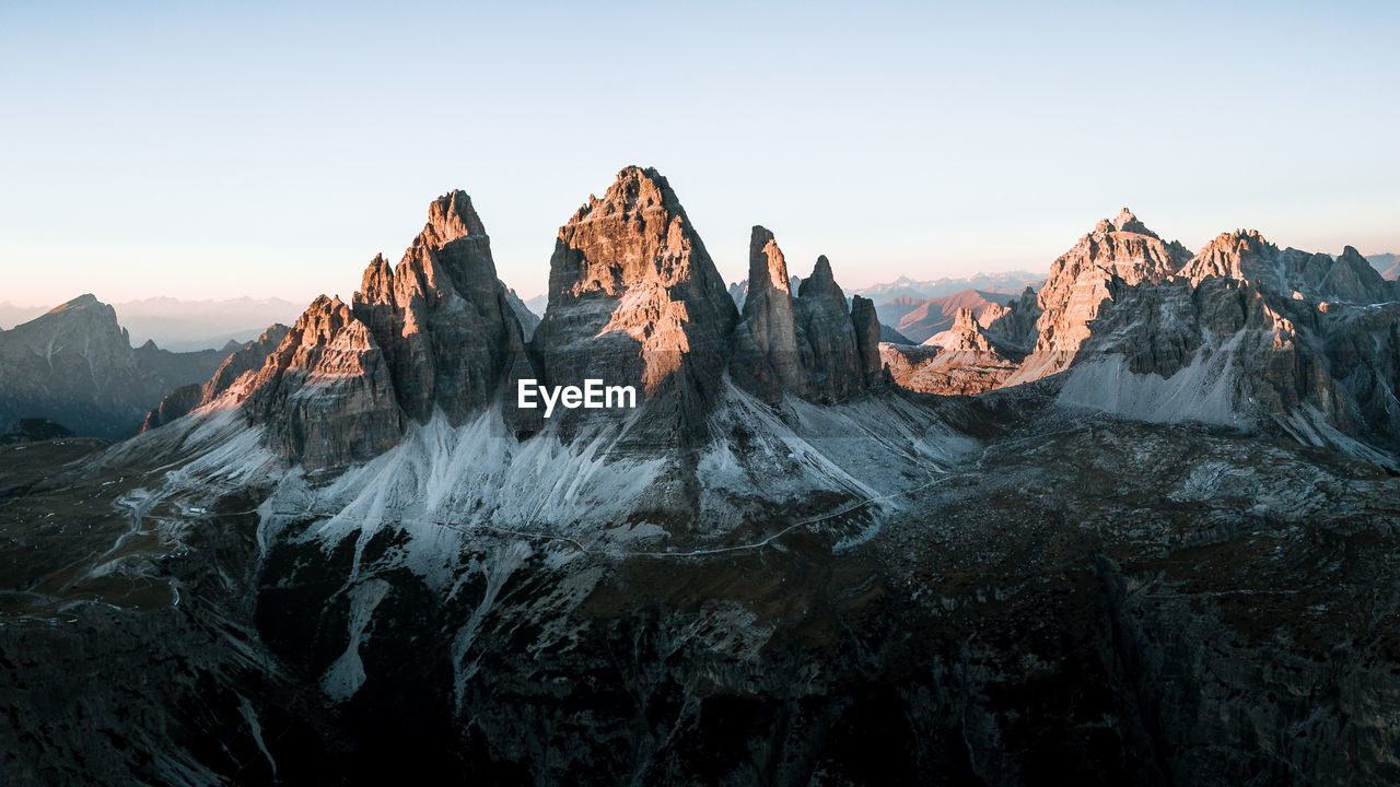 Scenic view of mountains against clear sky