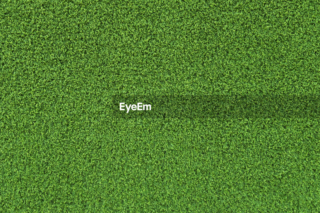 FULL FRAME SHOT OF SOCCER FIELD WITH GREEN BACKGROUND