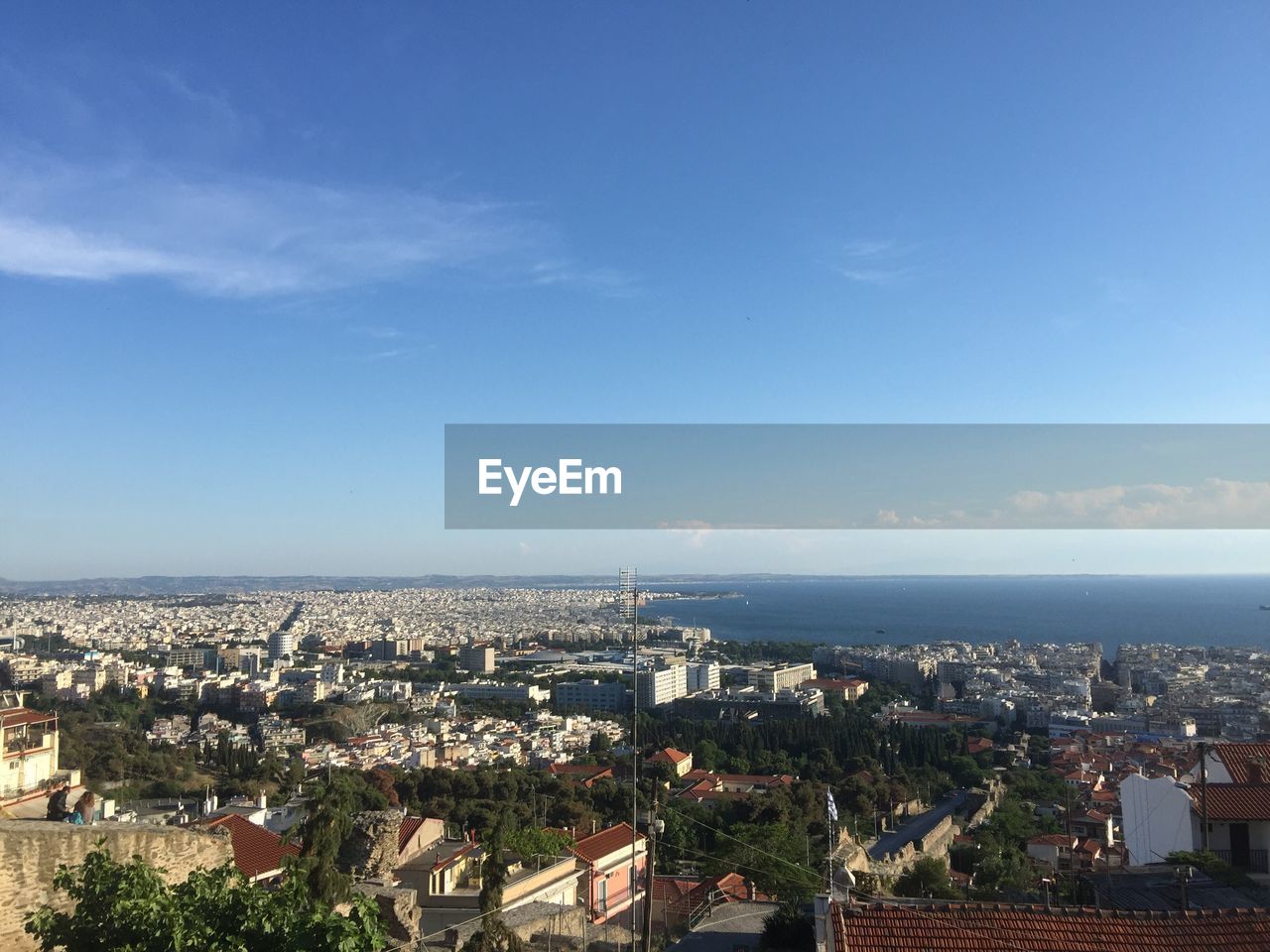 High angle view of cityscape against sky