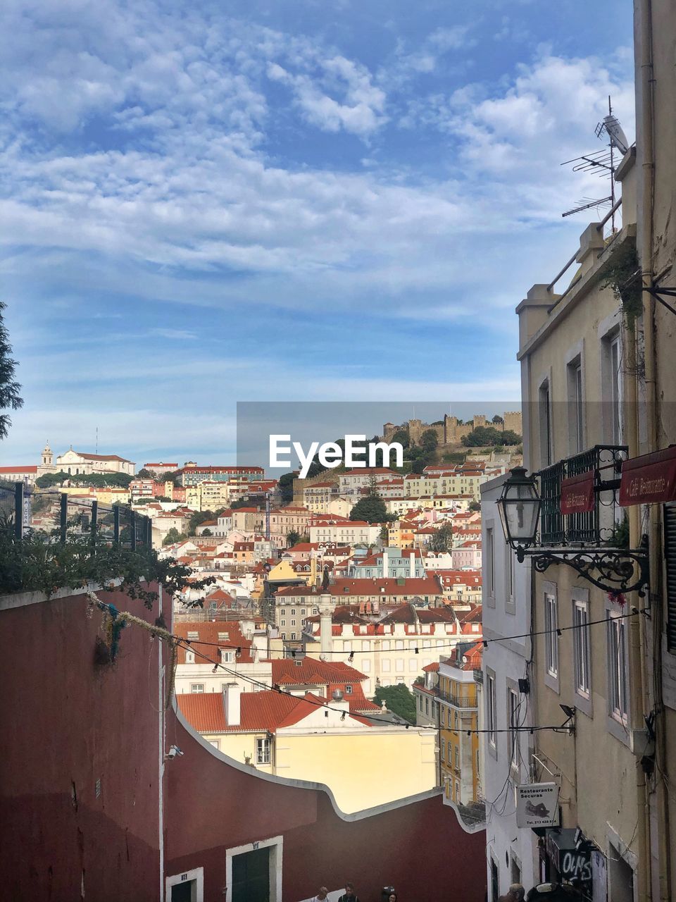 High angle view of townscape against sky