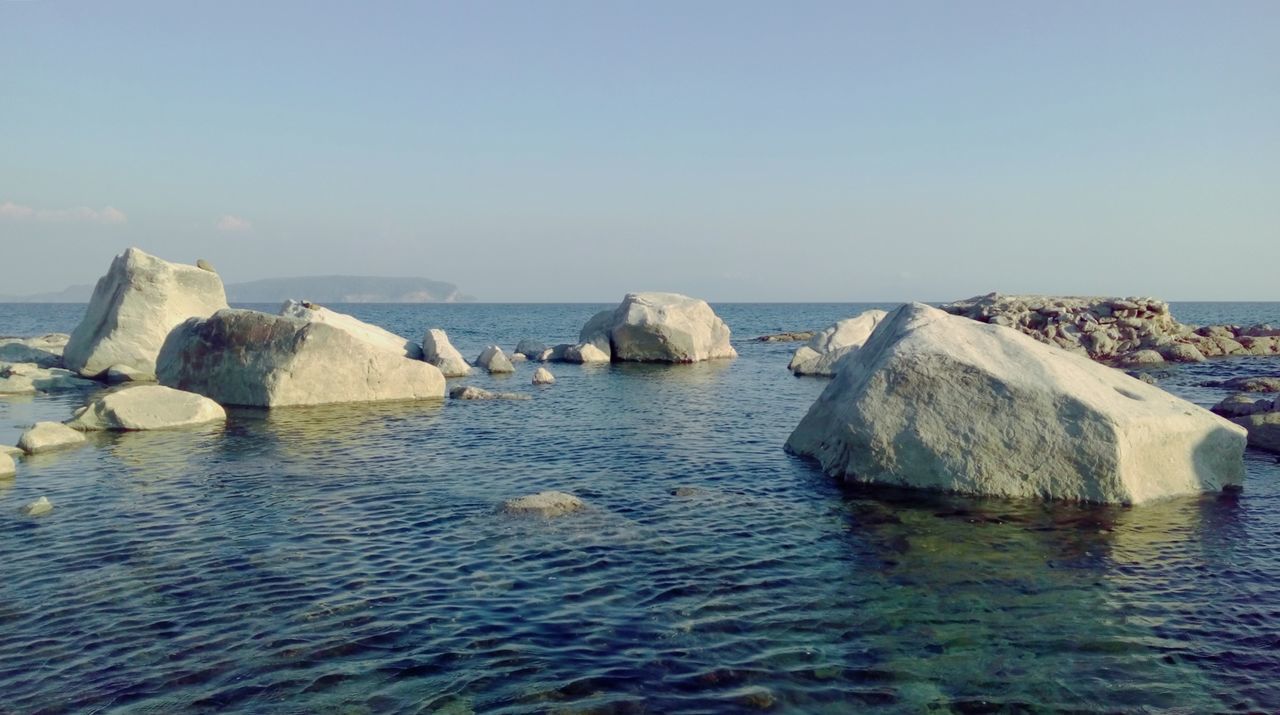 Rocks in sea