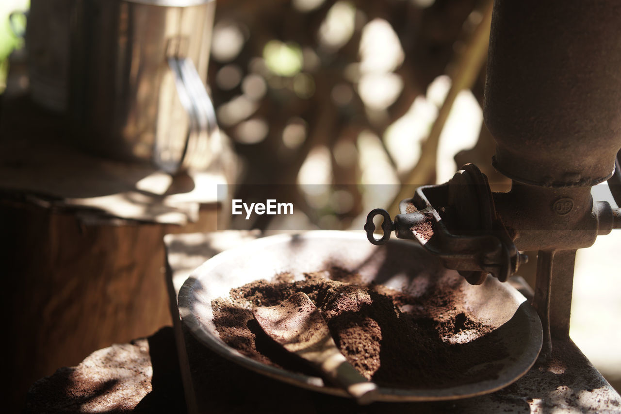 high angle view of food on table