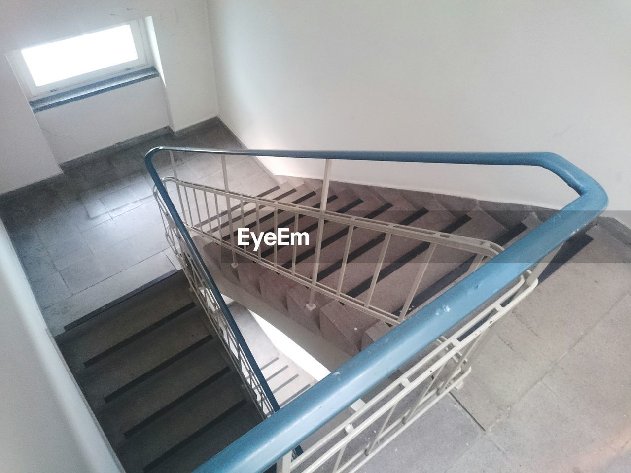 High angle view of staircase of building