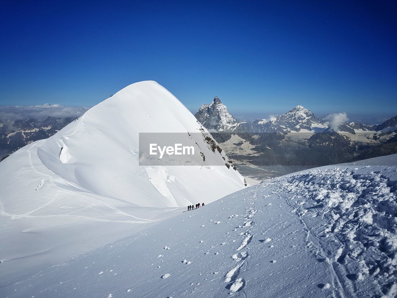 View of breithorn and matterhorn in the background