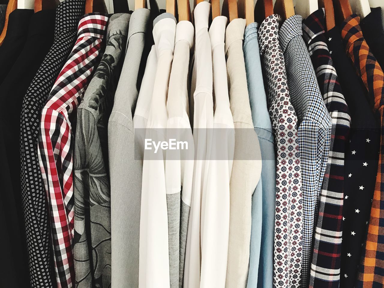 Full frame shot of clothes hanging on display at store