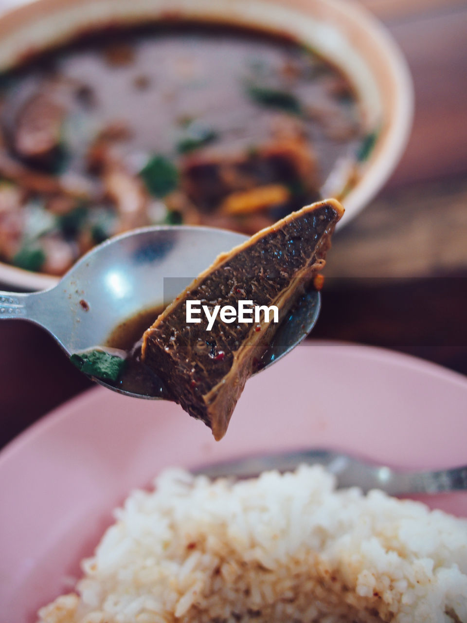 close-up of food in plate on table