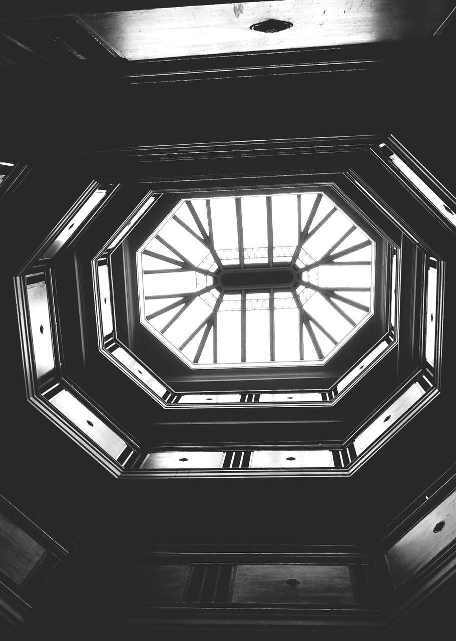 Directly below shot of skylight in building