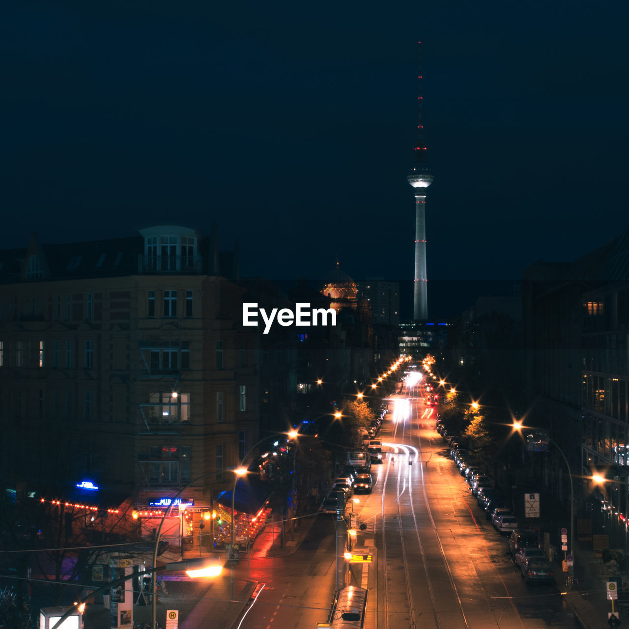 City street at night