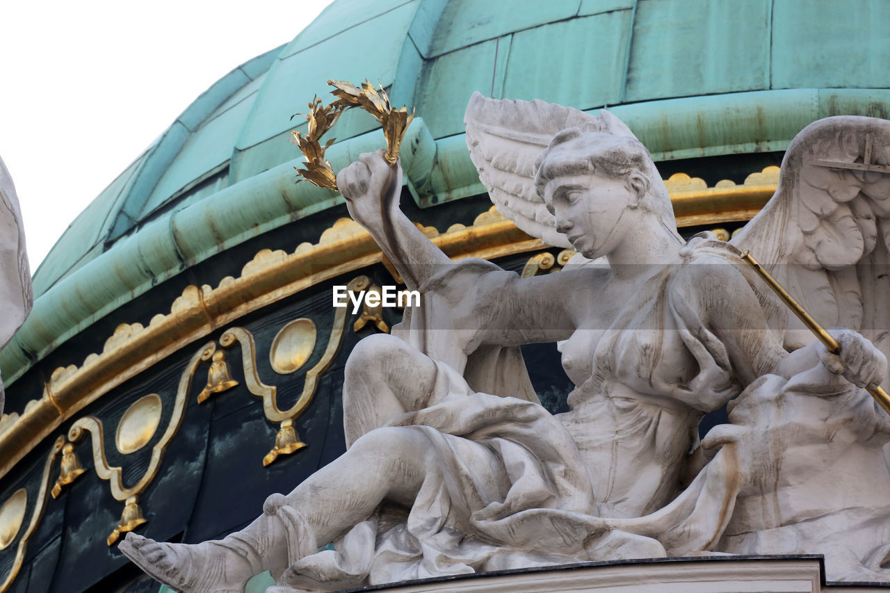 Architectural artistic decorations on hofburg palace, vienna, austria