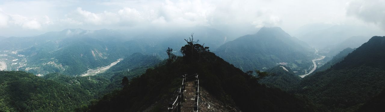 Panoramic view of mountains against sky