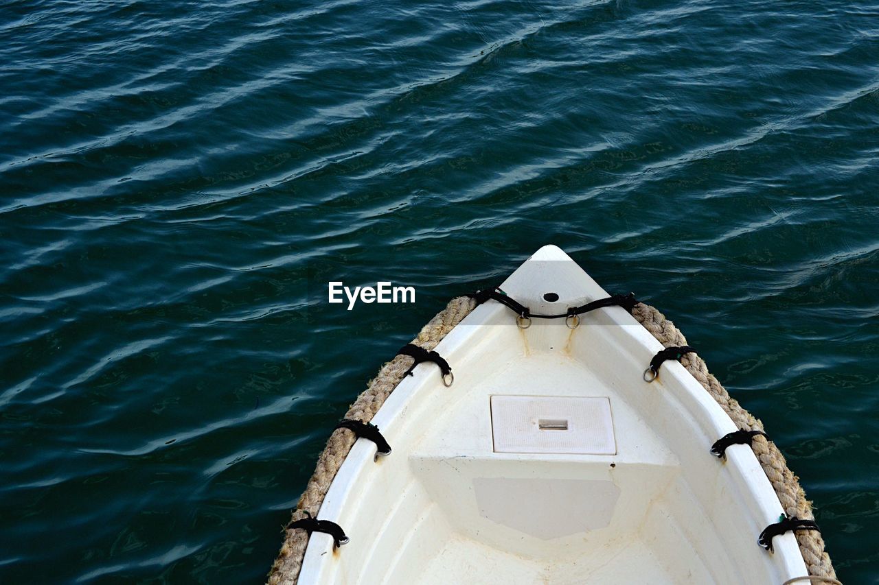 High angle view of boat in sea