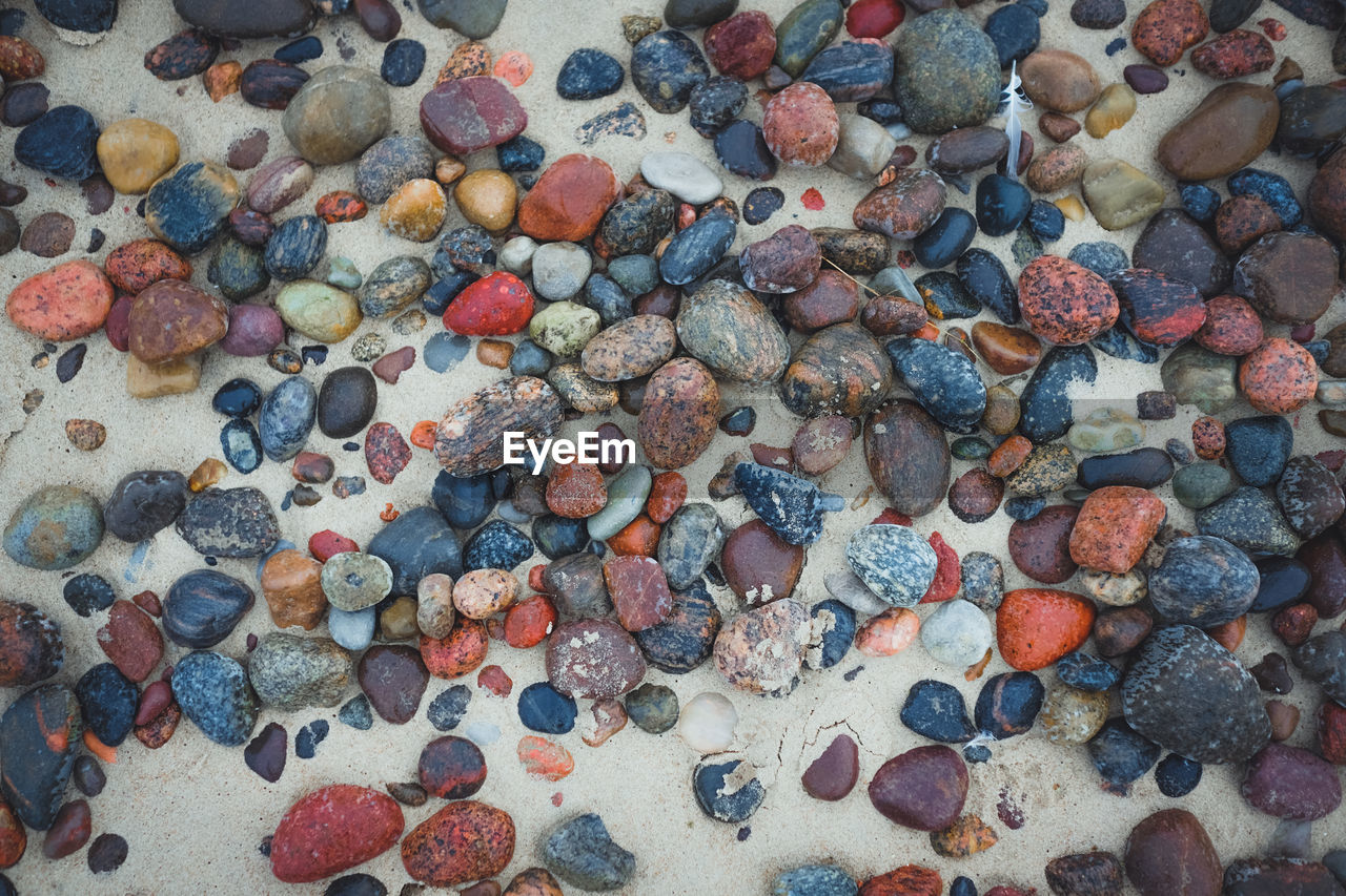 Full frame shot of stones at beach