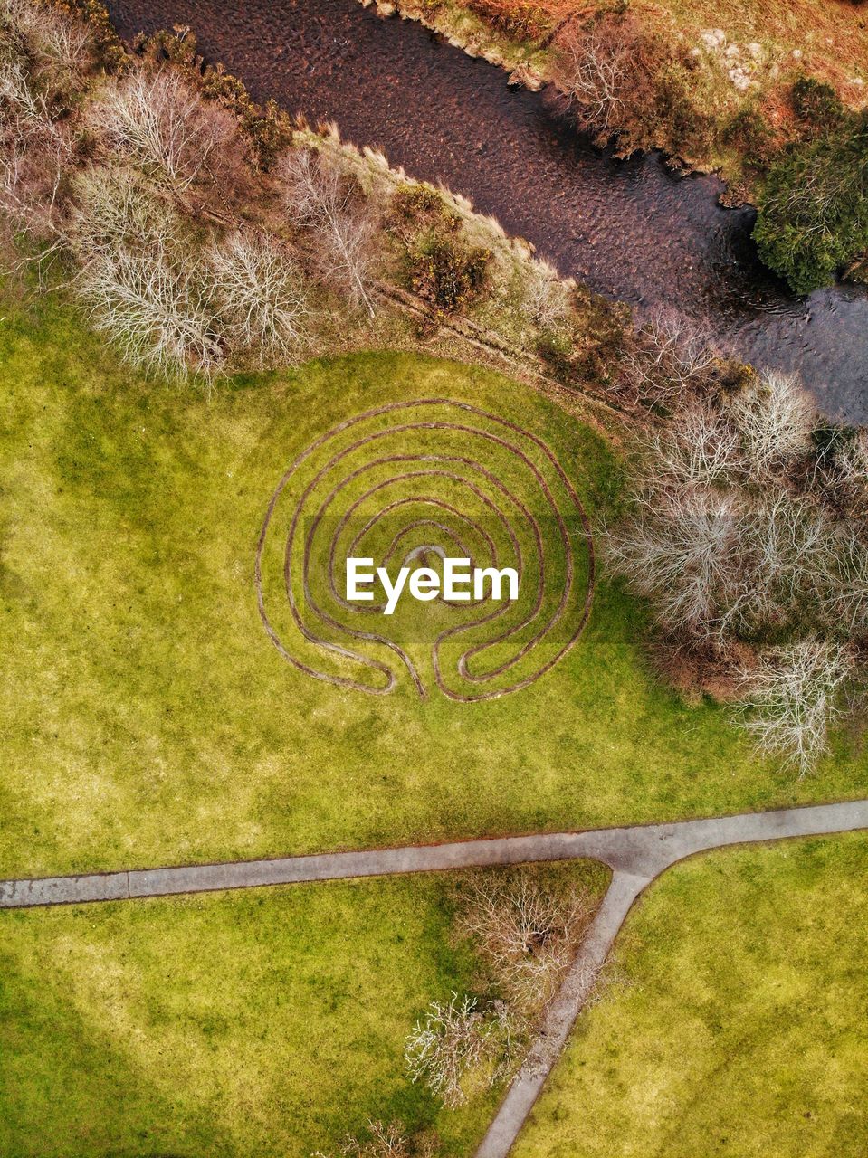 High angle view of land