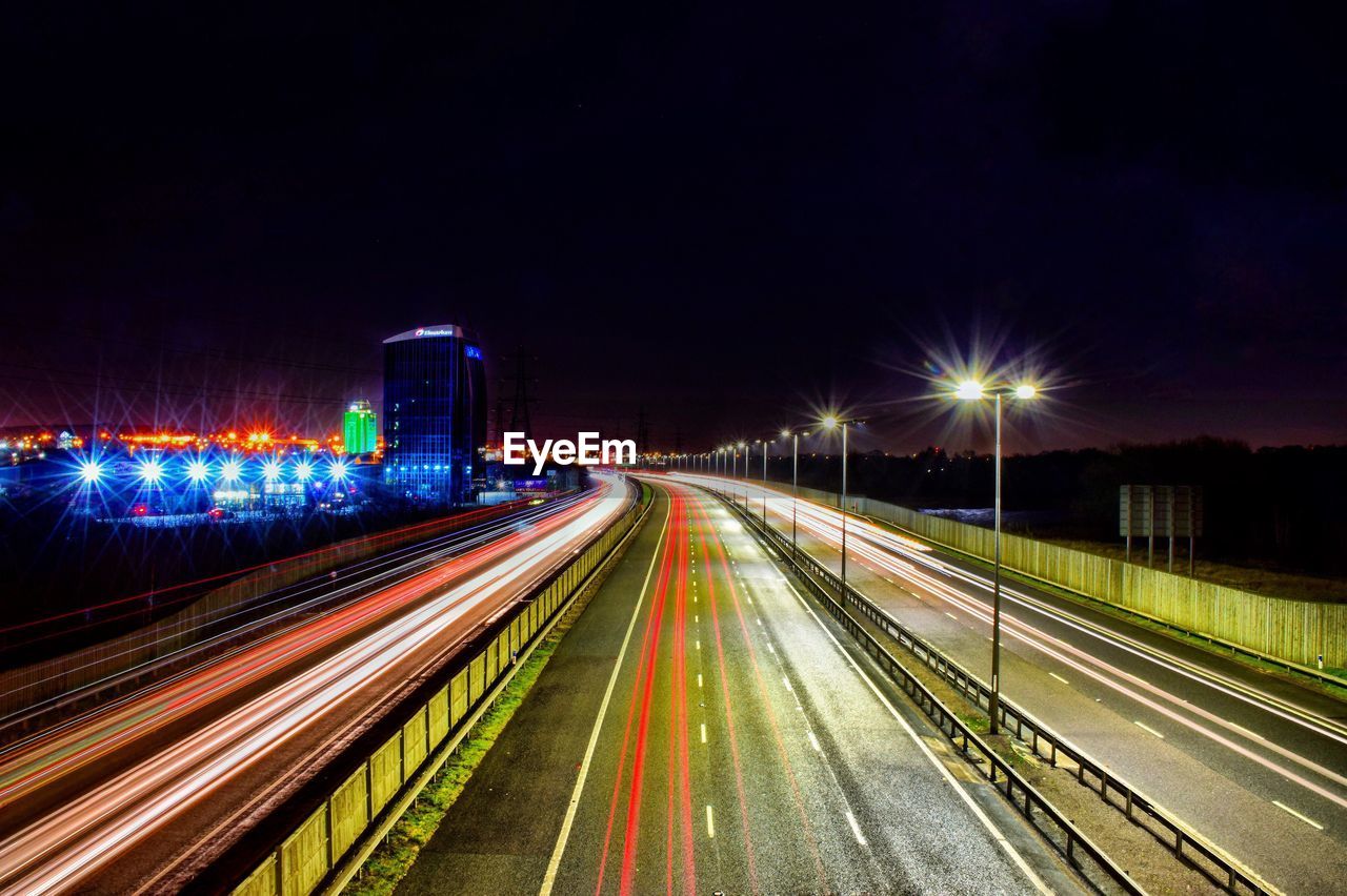 LIGHT TRAILS AT NIGHT