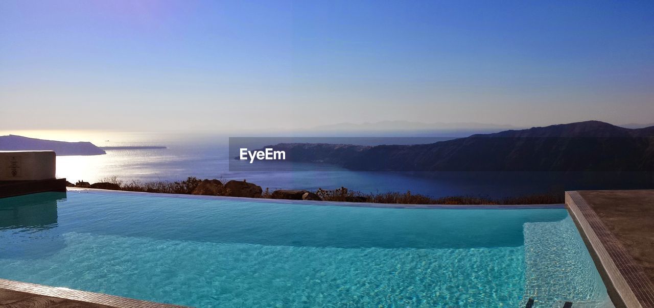 High angle view of infinity pool against sea